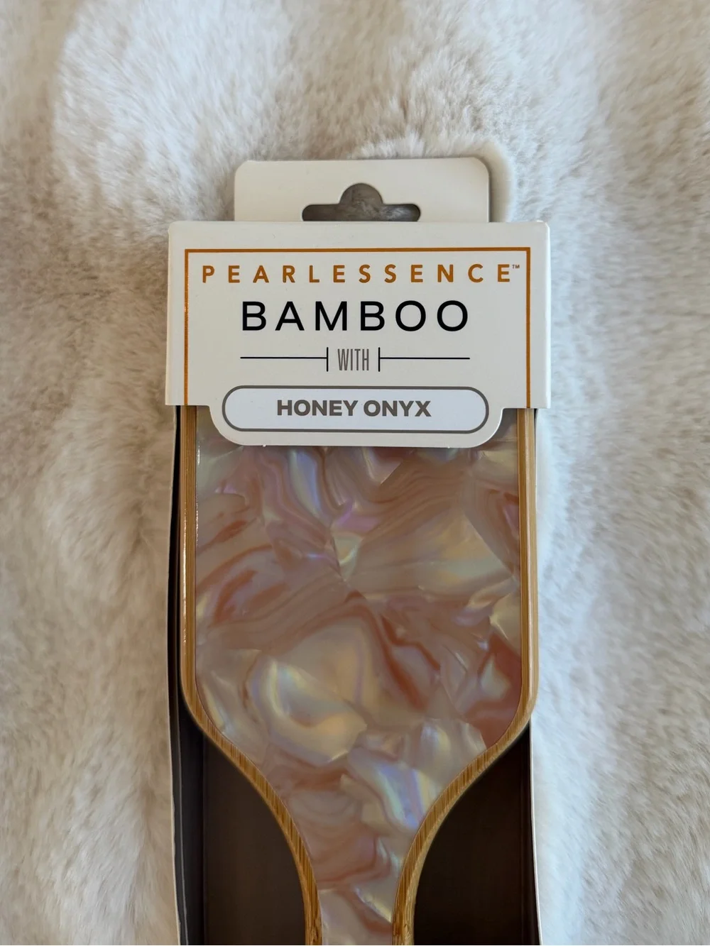 🆕 Pearlessence | Bamboo Paddle Brush with Honey Onyx.